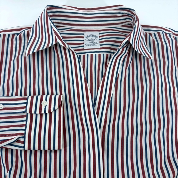 Brooks Brothers Tops - Brooks Brothers Womens Striped Supima Cotton Stretch Button Down Shirt Size 10